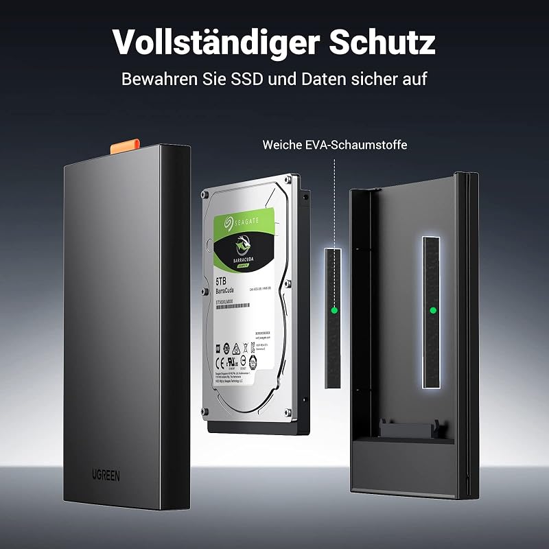 2,5 Zoll Festplattengehäuse 6Gbps Gehäuse für 2,5 Zoll SSD und HDD