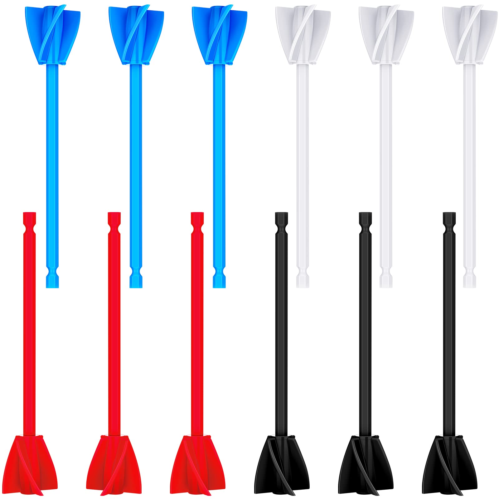 12 Pieces Epoxy Mixer Attachment for Drill Helix Paint Mixer Reusable Paint Stirrers Drill Attachment for Resin for Jewelry Resin Casting Molds (Red, Blue, Black, White)