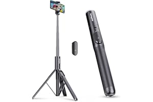 Sensyne 68" Phone Tripod, Selfie Stick Integrated with Wireless Remote Compatible with All Cell Phones for Selfie/Video Recording/Photo/Live Stream/Vlog（Black）