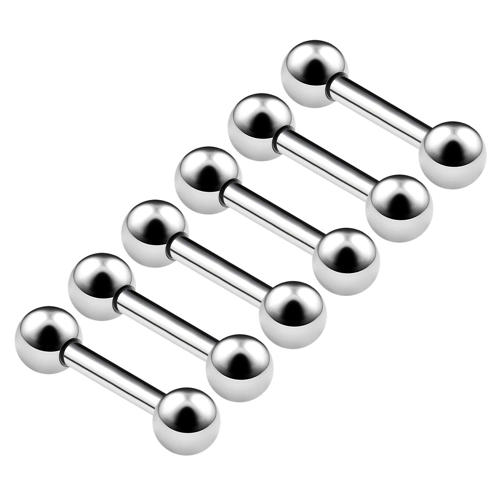 BanaVega 6PCS Surgical Steel Barbell Earring 14g 5/16 8mm 4mm Ball Cartilage Rook Daith Helix Earrings Eyebrow Piercing Jewellery 6325