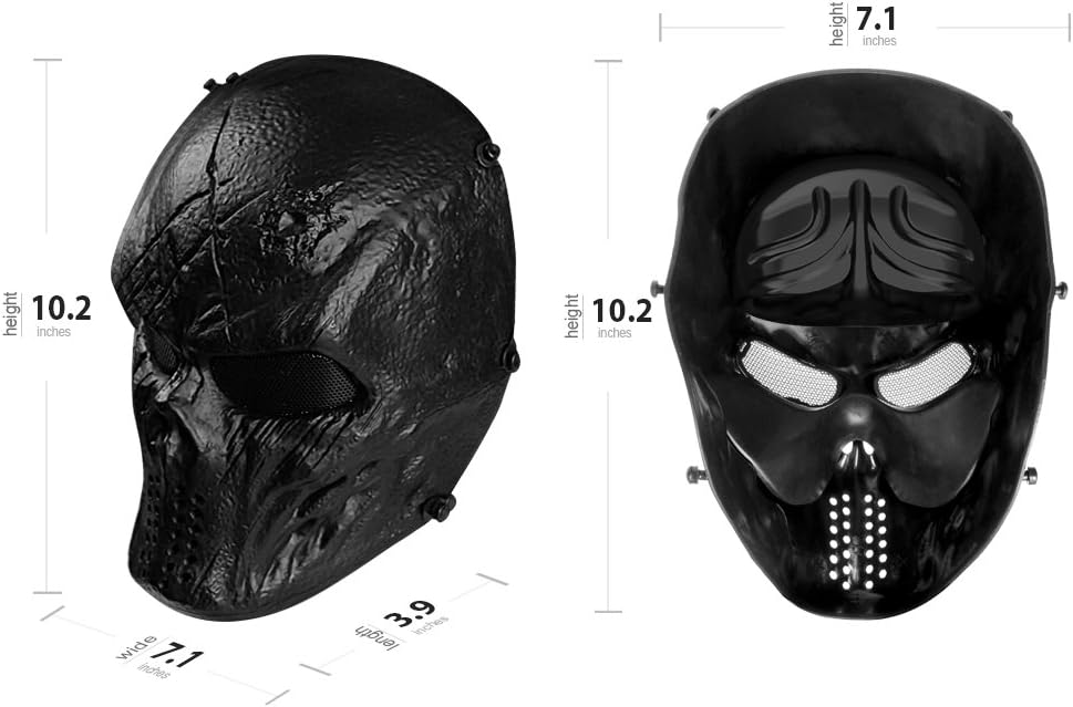 OutdoorMaster Airsoft Mask - Full Face Mask with Mesh Eye Protection (Black) : Sports & Outdoors