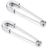 CHIC & ARTSY 925 Sterling Silver Safety Pin Earrings - Lightweight Comfortable Punk Paperclip Cartilage Hoop Earrings, Trendy Industrial Style Jewellery for Women and Men