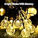 Brizled Solar String Lights, 2 Pack Total 42.66ft 60 LED Solar Globe String Lights, 8 Modes Crystal Ball Solar Patio Lights Outdoor Waterproof for Yard Garden Wedding Pergola Gazebo Bistro, Warm White