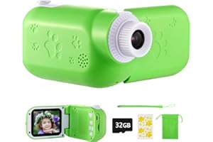 SUZIYO Kids Camcorder, Children Video Camera for Age 3 4 5 6 7 8 9 10 Years Old Boys Girls, Best Christmas Birthday Gift Toys for Toddlers, HD 1080P 2.4 Inch with 32GB TF Card- Green