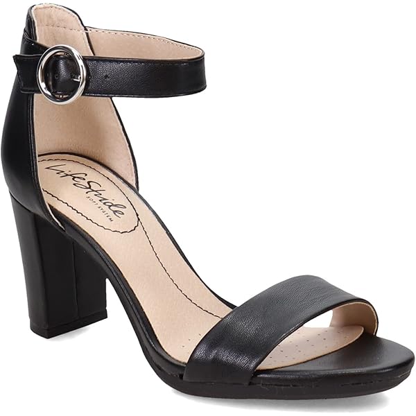 Amazon.com | LifeStride Womens Florence Ankle Strap Block Heel