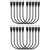 Smays USB C to USB C Cable 10-Pack Bulk, 1 ft Type C Charging Cord Multipack