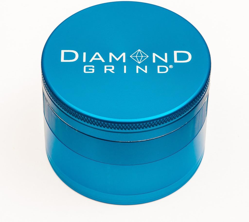 Diamond Grind 4 Piece Aluminum Herb Grinder with screen 40mm (1.50") TURQUOISE