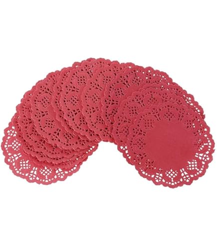 Lot De 50 Napperons En Papier Ronds Jetables - 14 Cm, Motif Dentelle Bleu - Idéal Pour Gâteaux, Desserts, Décoration De Table Ou Travaux Manuels