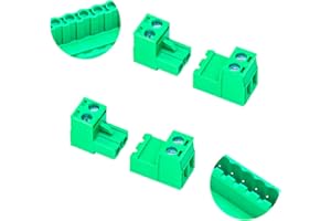 GENERIC Tcenofoxy 5.08mm Male & Female 2/3/4/5/6/7/8/9/10/11/12/13/14/15/16/18/20/24 Pin Phoenix Connector No Soldering Green PCB Screw Terminal Block Connector (4Sets 5.08MF-2Pin)