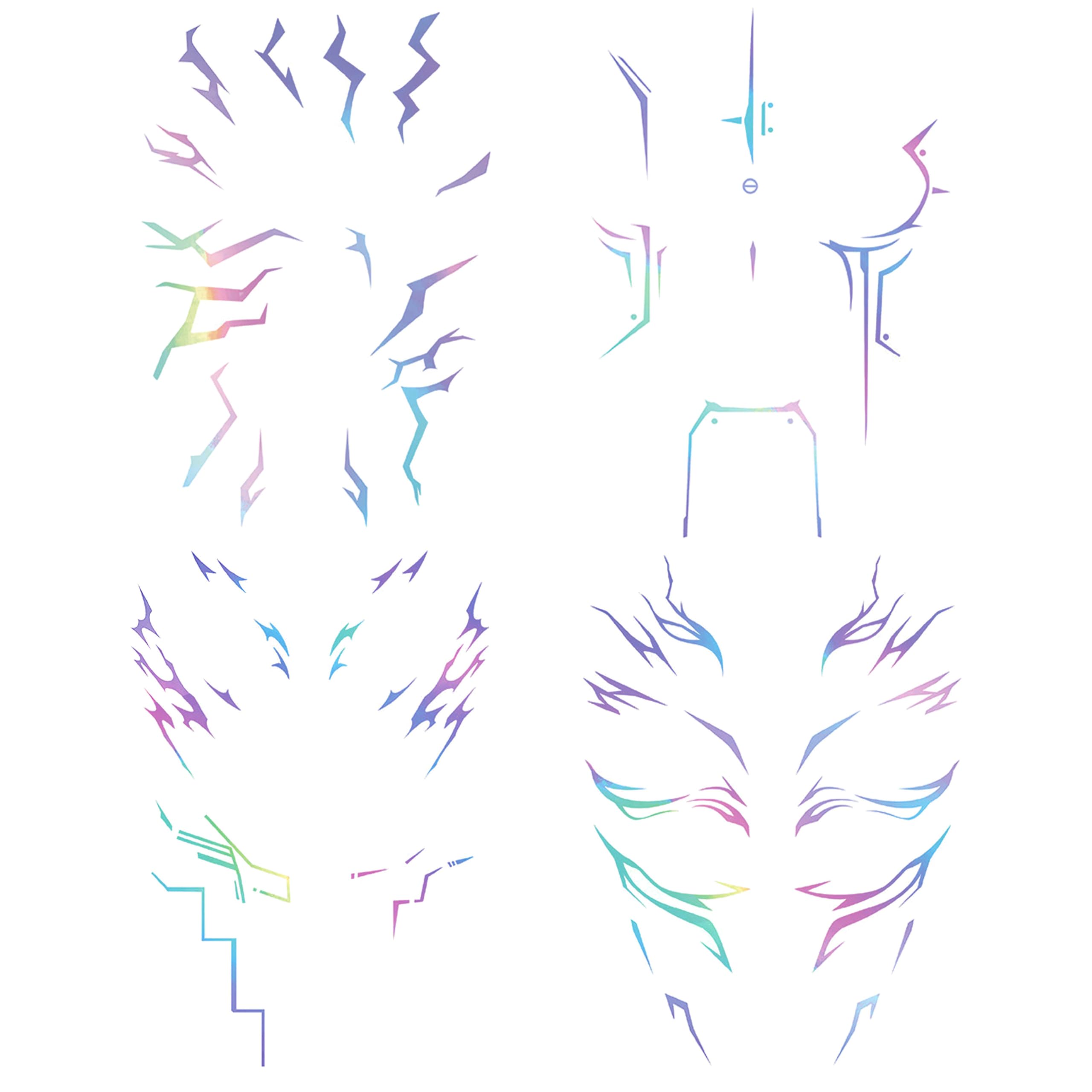 Photo 1 of 4Pcs Purple Temporary Rumi Tattoos, Realistic Long-Lasting Tattoo Stickers, Ideal for Fan Gathering Dance Cosplay Halloween Party (Colorful)