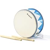 MUSICUBE Kids Drum Set 8-Inch Wooden Drum Toys with an Adjustable Strap and 2 Drumsticks Educational Baby Musical Toys Drum Sensory Musical Instrument Toys for Toddler Boys &amp; Girls Gift Packing