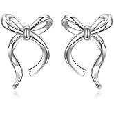 S925 Sterling Silver Flower Statement/Ribborn/Dainty Teardrop Stud Earrings for Women Christmas Jewelry Gifts