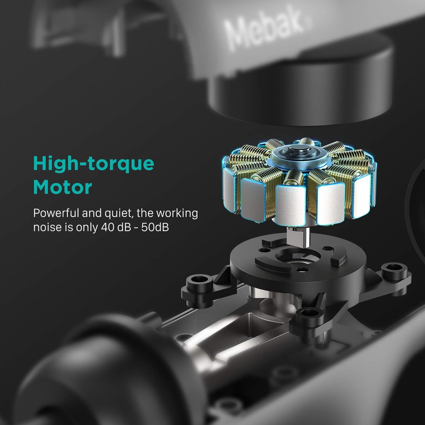 Massager Gun Deep Tissue Percussion Muscle Massage for Pain Relief, Super Quiet Portable Neck Back Body Relaxation Electric Drill Sport Massager Brushless Motor with 7 Attachment 5 Speeds Mebak3: Health & Personal Care