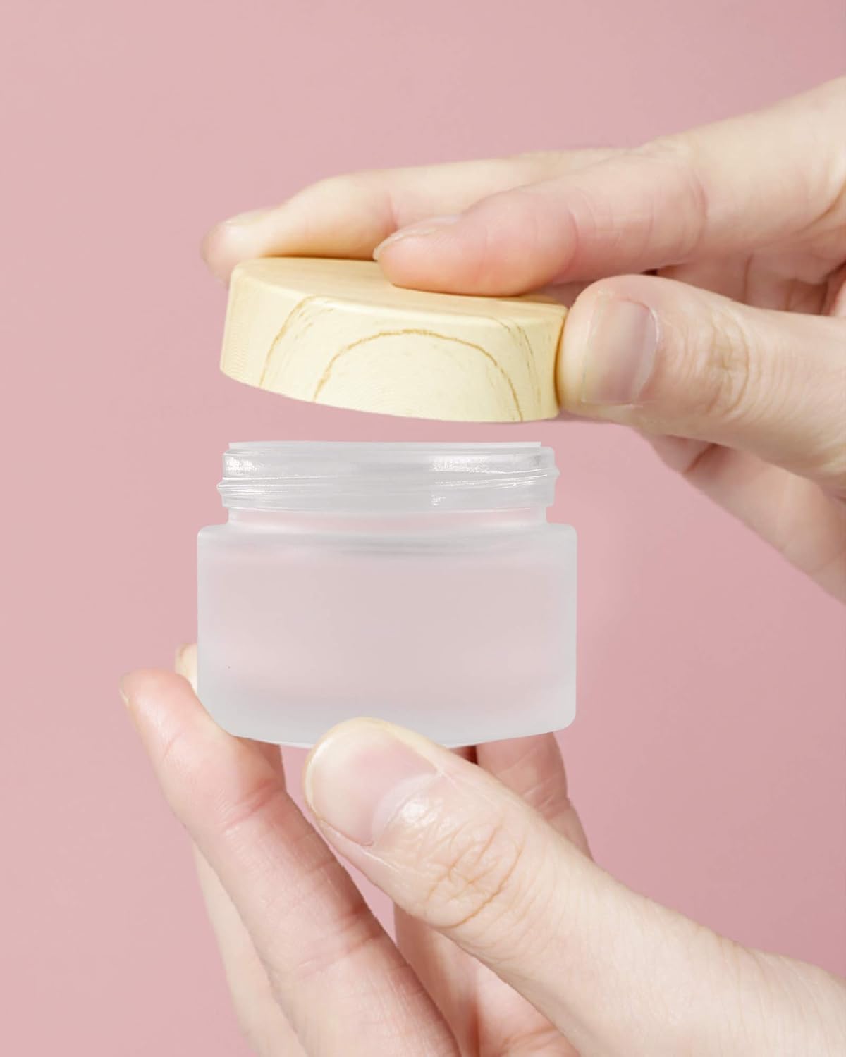 AMMAX Glass Cosmetic Containers Empty Sample Jars with Leakproof Lids Makeup Sample Containers BPA free Pot Jars for Cosmetic, Lotion, Cream (4 Pack) : Beauty