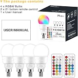 Mobri E14 LED Light Bulb 5W Color Changing RGB Remote 4 Pack 270° Beam 450LM view 7