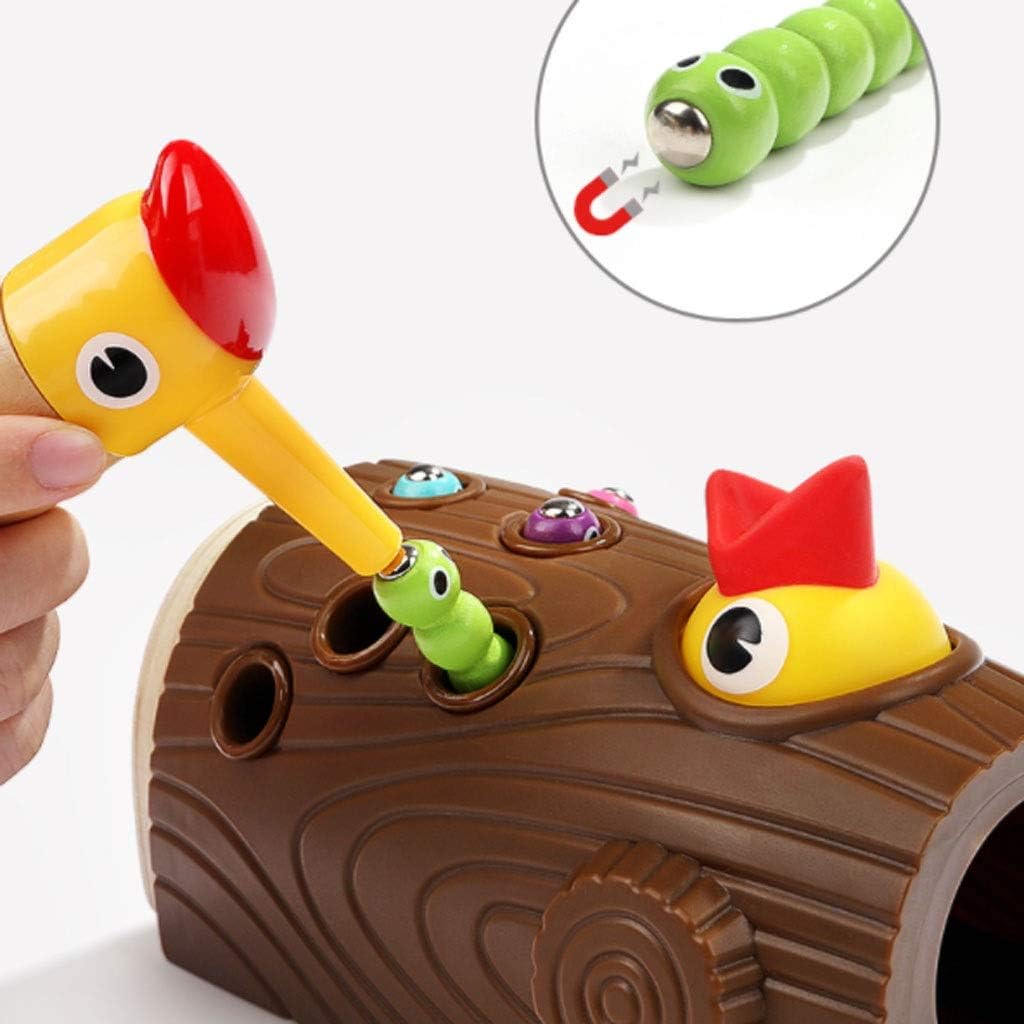 Amazon Co Jp 磁気幼児玩具ゲームセット 2歳児の女の子の男の子のギフトのために幼児学習ゲーム 教育磁気玩具ゲームセット キツツキキャッチして食べさせるゲーム おもちゃ