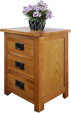 Oak Bedside Table 3 Drawers Nc Paint Cabinet Oak Mdf Board