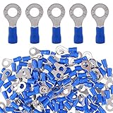 Glarks 100pcs 16-14 Gauge M6 Ring Electrical Insulated Quick Splice Crimp Terminals Connectors