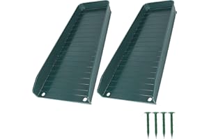 CHICKVILLA Gutter Downspout Splash Block,16.3"Drain Gutter Guard Diverter,Gutter Downspout Extensions for Water Drainage, Fixable Down Spout Drain Trays,Drainage to Protect House Foundations (2PC Green)