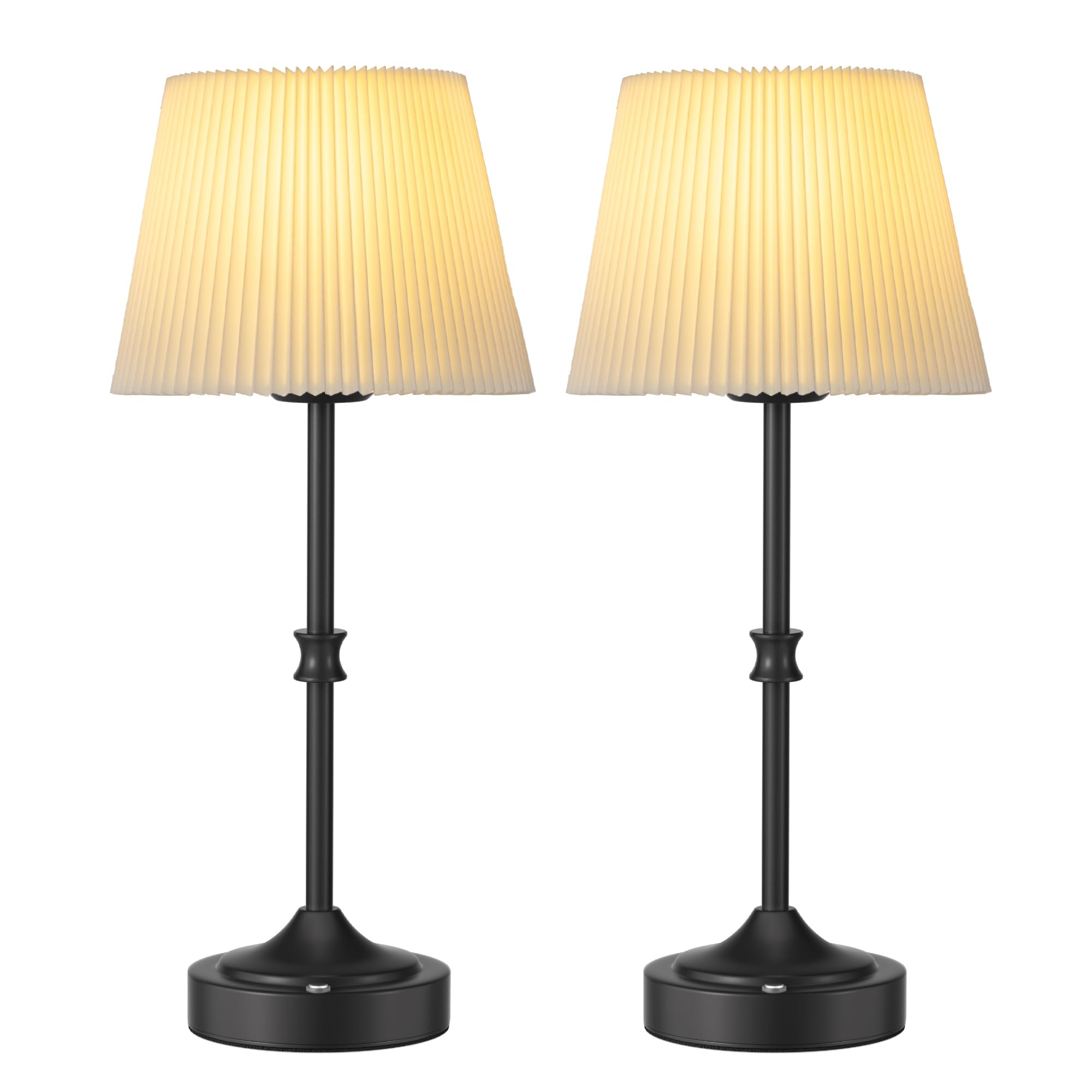 Photo 1 of JACKYLED Cordless LED Table Lamp, 3 Color Lights with Dimmer, 5400mAh Battery Operated Rechargeable, Wireless Lamp Portable for Bedroom Living Room Kitchen Counter (2 Pack-Antique Black)