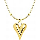 G&L Collectives Gold Plated Pointy Heart Necklace | 18k Gold Plated Stainless Steel | Lightweight, Dainty Everyday Jewelry