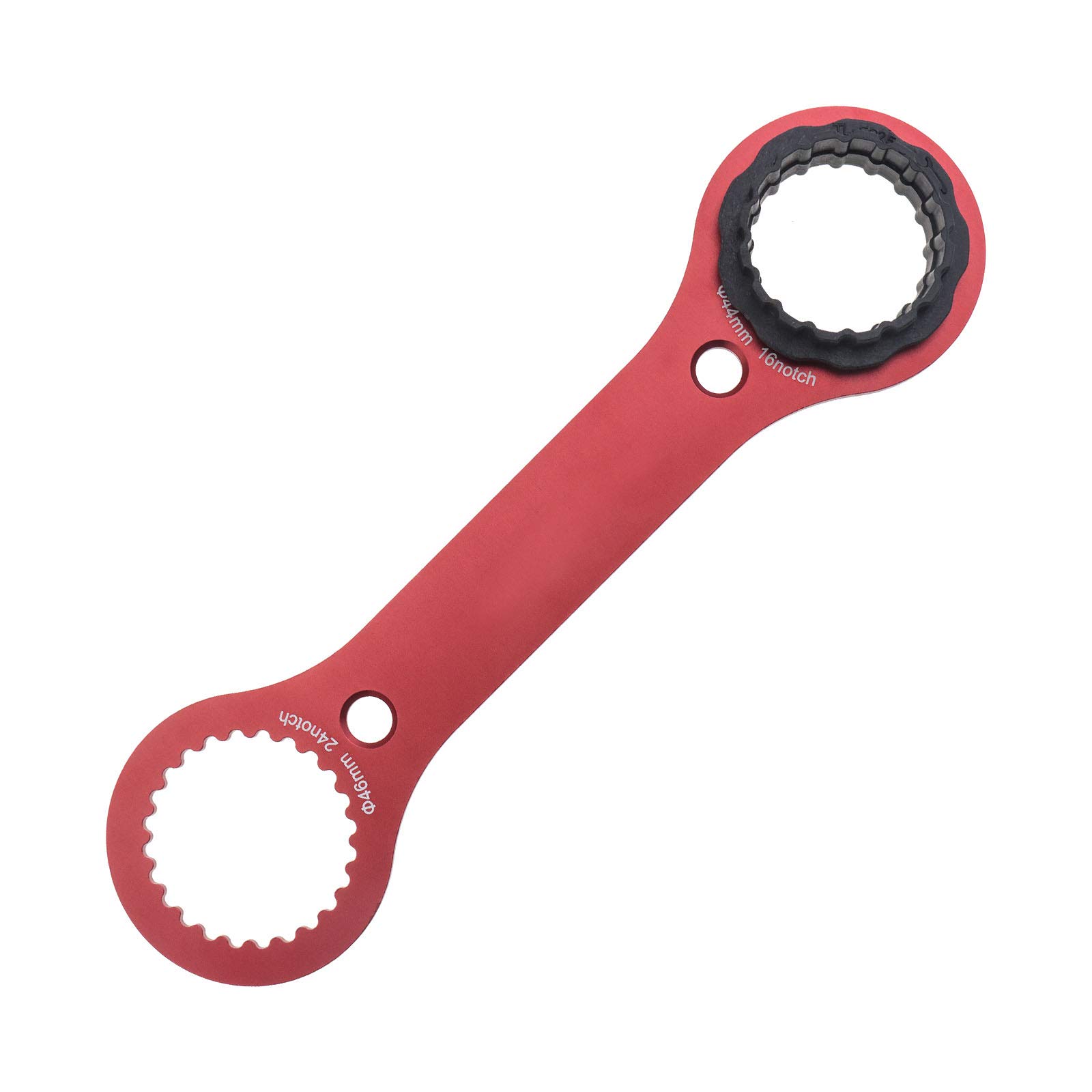 OTOTEC Bicycle Double-Ended Bottom Bracket BB Spanner Red Multifunctional BB Axis Wrench 16 24 Notch DUB/TL-FC32 Mountain Bike Repair Tool With TL-FC25 TL-FC24 Adapter Tool
