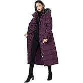 Molodo Women's Long Down Coat with Fur Hood Maxi Down Parka Puffer Jacket