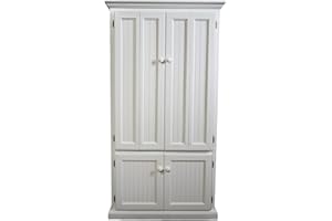 Eagle Furniture Manufacturing Coastal Computer Armoire Workstation, Large, Bright White