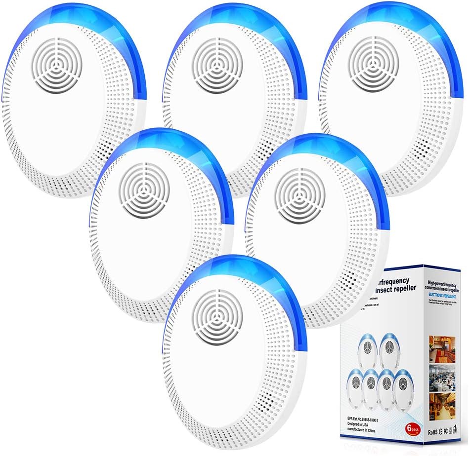 Ultrasonic Pest Repeller 6 Pack, Ultrasonic Pest Repellent, Indoor Pest Control Electronic Plug in, Insect Repellent for Home, Office, Kitchen, Warehouse, Hotel: Health & Personal Care