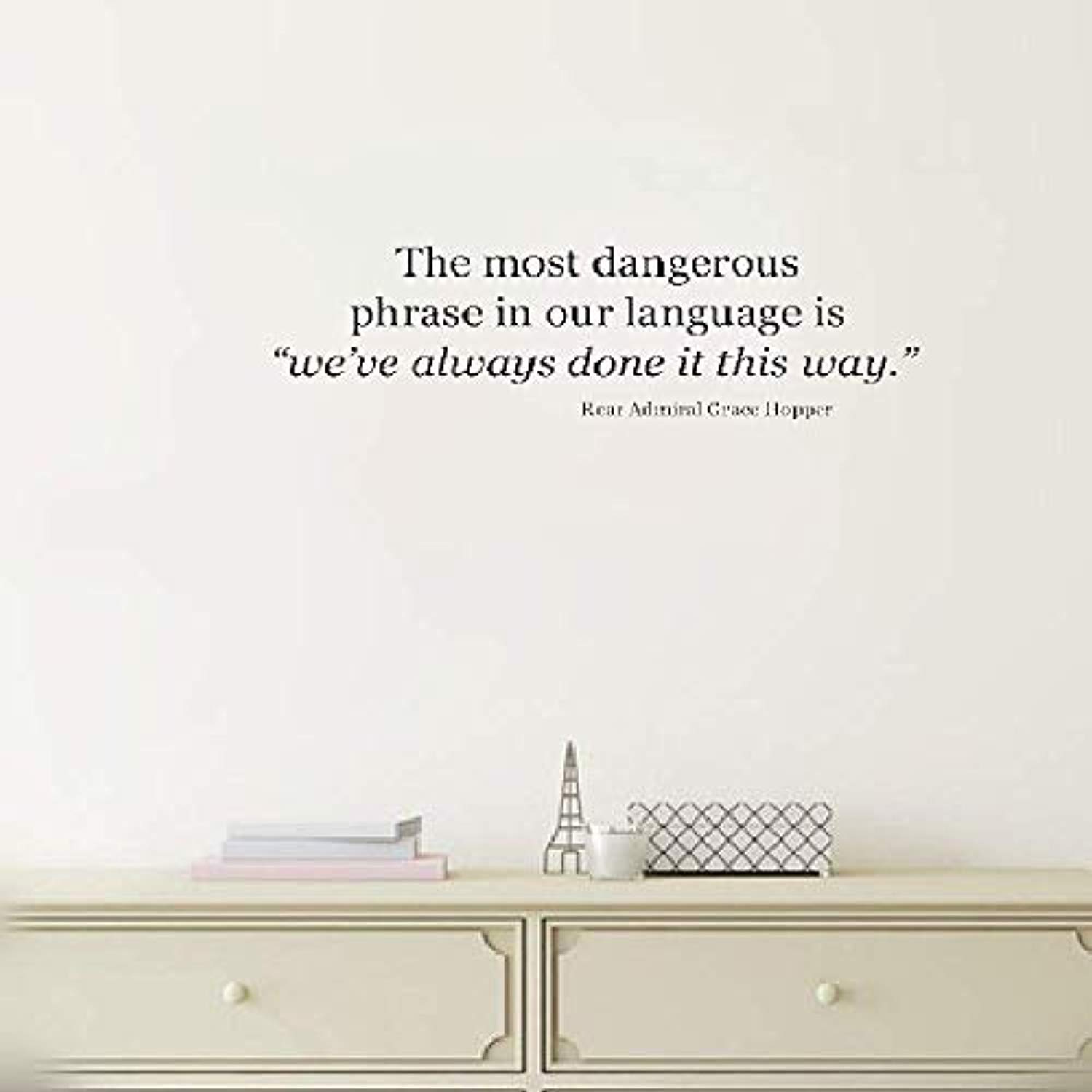 Bro Decals Wall Vinyl Decal Purple The Most Dangerous Phrase in Our Language is We've Always Done It This Way. Rear Admiral Grace Hopper. Vinyl Decor Sticker Home Art Print BR7623