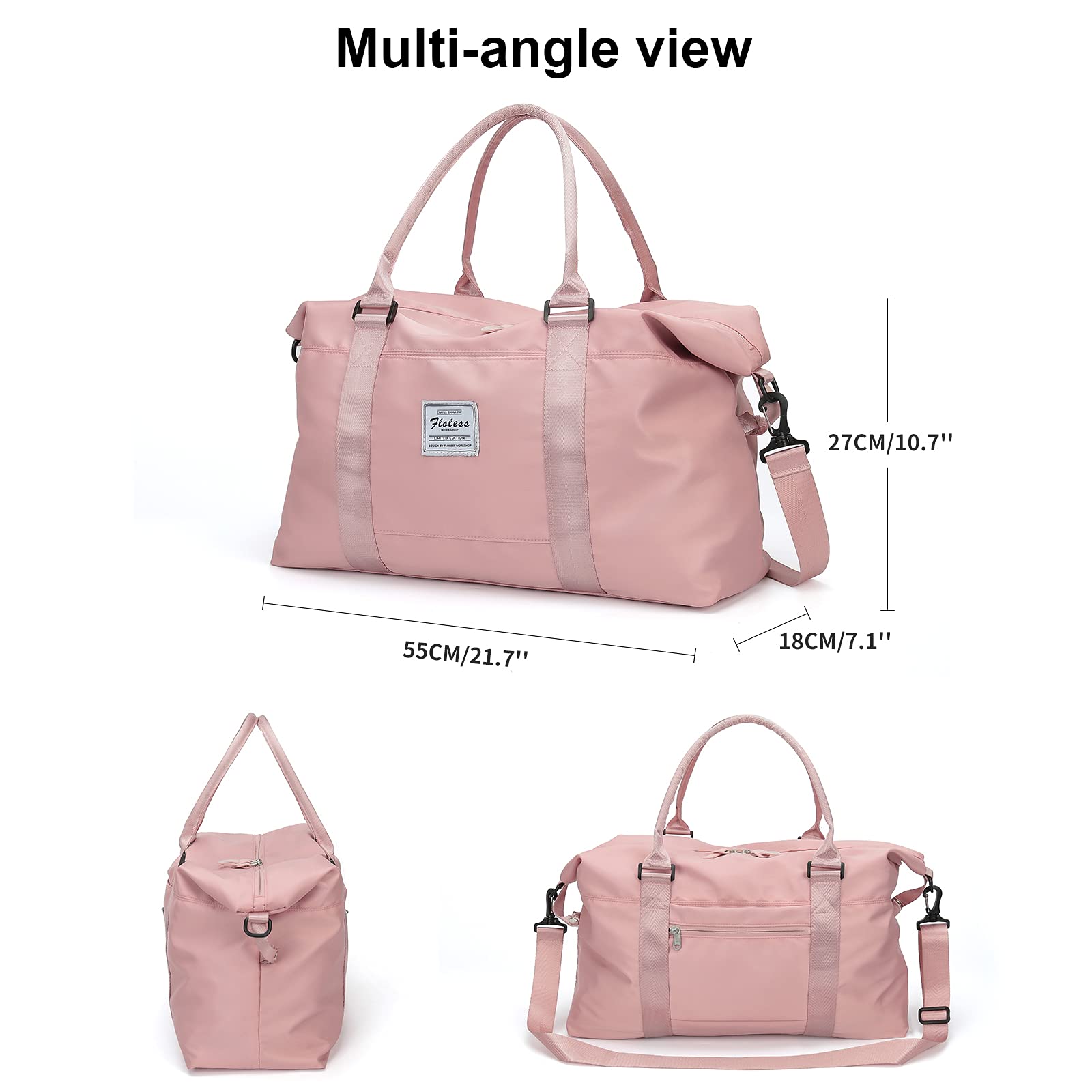 HYC00 Travel Duffel Bag,Sports Tote Gym Bag,Shoulder Weekender Overnight Bag for Women