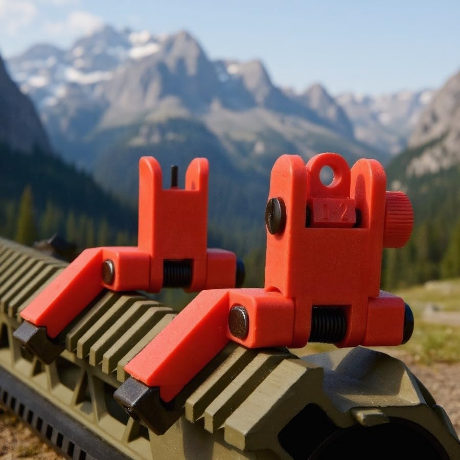 Photo 1 of 45 Degree Offset Flip-Sight | Low Profile Design Quick Transition Front and Rear Flip-Sight (Red Sights)