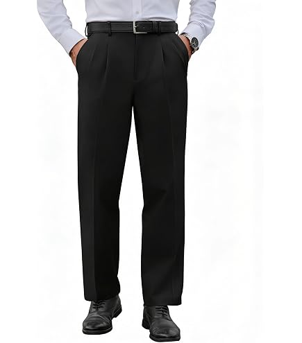 Red Kap mens Pleated Twill Slacks pants, Black, 28W x 30L US at