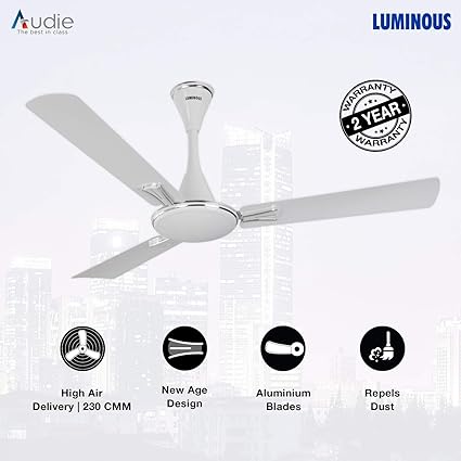 Luminous Audie 1200mm 70-Watt Ceiling Fan (Mirage White)