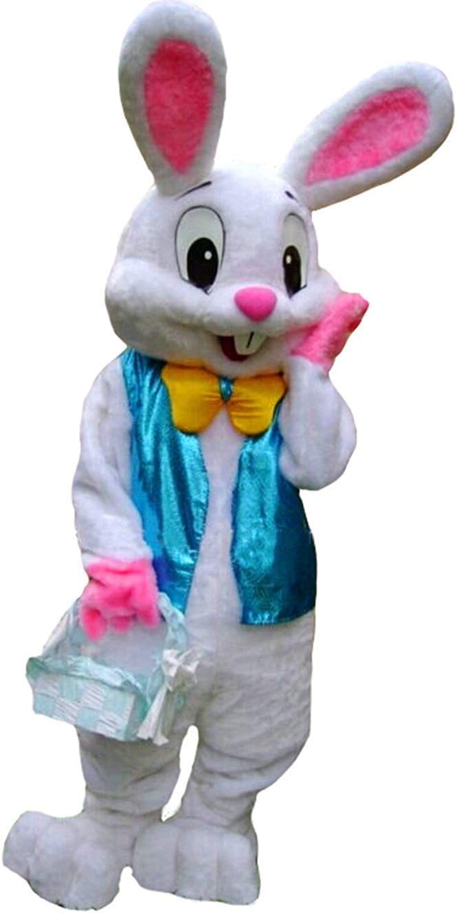 Deluxe Plush Easter Bunny Mascot Costume Bunny Costume Rabbit Mascot Costume (XL) White