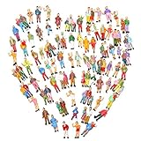 KINGSO 100pcs Mixed Painted Model Trains People Passengers Figures Poses Scale 1:87 Sand Table Model