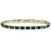 Teppdfann Elegant Green Tennis Bracelet for Women - Emerald Jewelry Piece, Green Cubic Zirconia Bracelet for Timeless Style