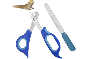BOXOB Bearded Dragon Nail Clippers and File, Stainless Steel Small Animal Toe Nail Trimmer Scissors Professional Grooming Pet
