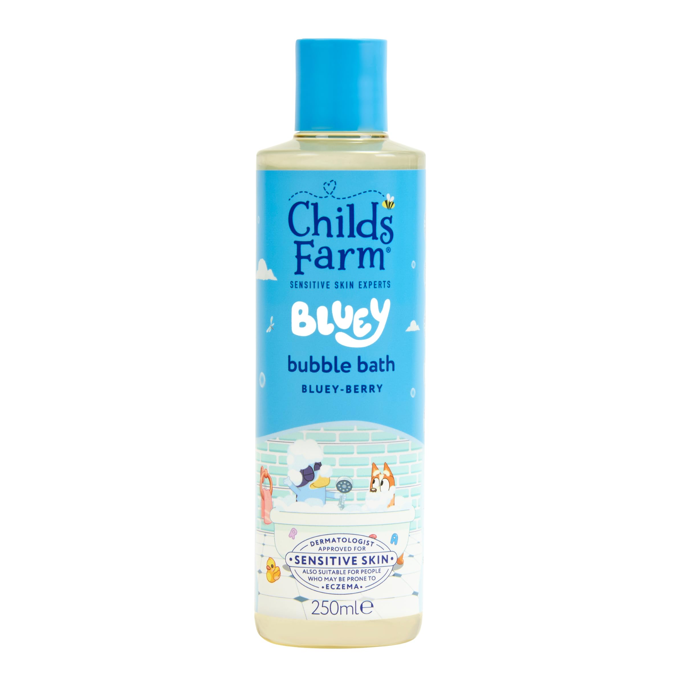 Childs Farm Kids Bluey Bubble Bath, Bluey-Berry | Gently Cleanses & Soothes | Suitable for Dry, Sensitive Skin, 250ml