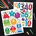 Numbers & Shapes Learning Wall Decals for Kids - Educational Math Classroom Stickers [>30 Cute Art clings] with Free Bird Gift!