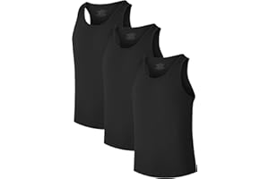 COLORFULLEAF Men's Bamboo Rayon Undershirts Tank Tops Men Crew Neck Stretchy Tank Shirts Pack(1 or 3)