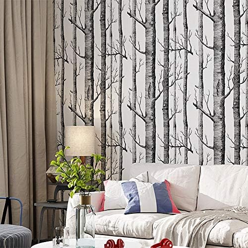 Wallpaper，3D Birch Tree Wall Wallpaper,Wall Mural, Waterproof self-Adhesive Wall Paper，Suitable for Living Room Bedroom Background Wallpaper