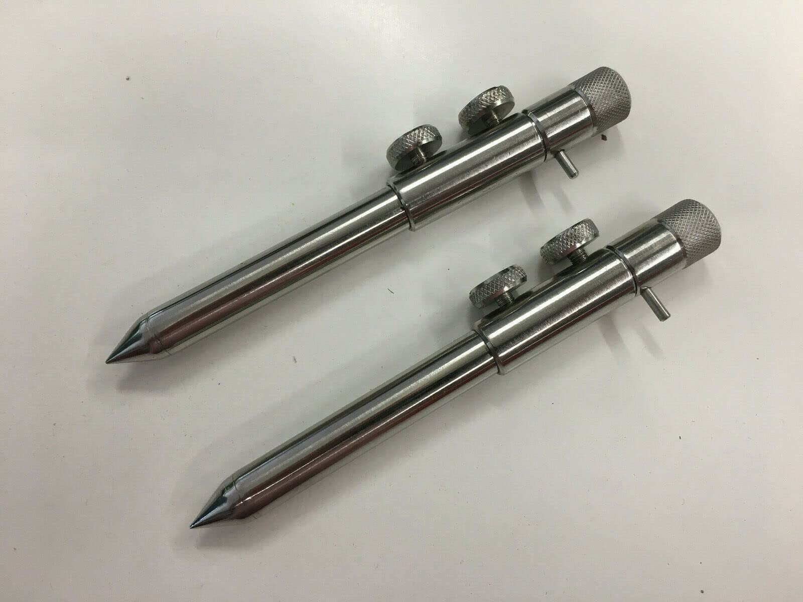TMC 2 x Bank Sticks 15-25 cm. Solid Stainless Steel. Carp Fishing tackle