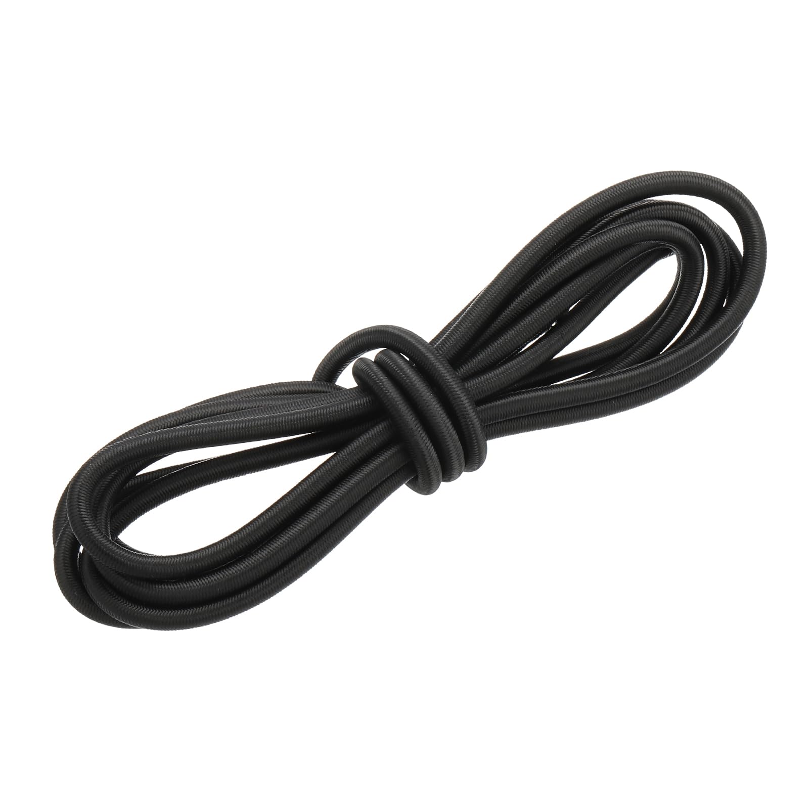 PATIKIL 9/32" x 10' Bungee Shock Cord, 7mm Thick Kayak Stretch String Rope Heavy Elastic Rope Marine Tie-Down Strap for Kayaking Boating Camping, Black