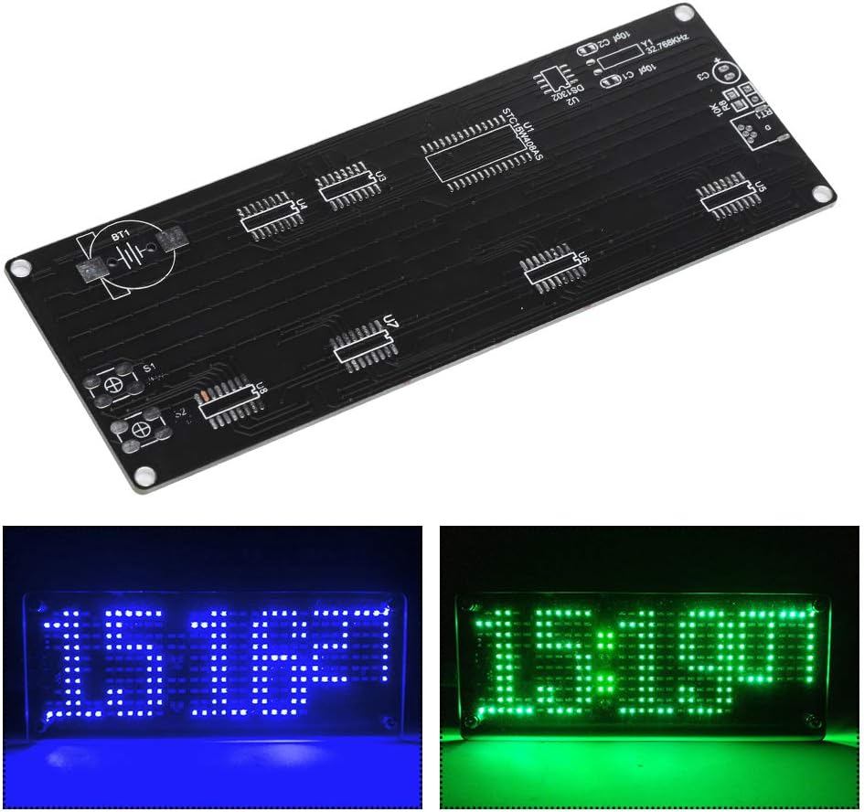 Compact DIY Digital LED Clock Kit, 5V Patch Digital Lattice