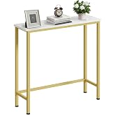 Mordchil HF Narrow Console Table, 29.5" Small Entryway Table, Thin Hallway Tables, Slim Sofa Side Tables for Hallway, Living Room, Bedroom, Foyer, Marbleized White