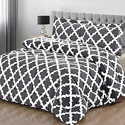 Utopia Bedding Queen Comforter Set (Grey) with 2