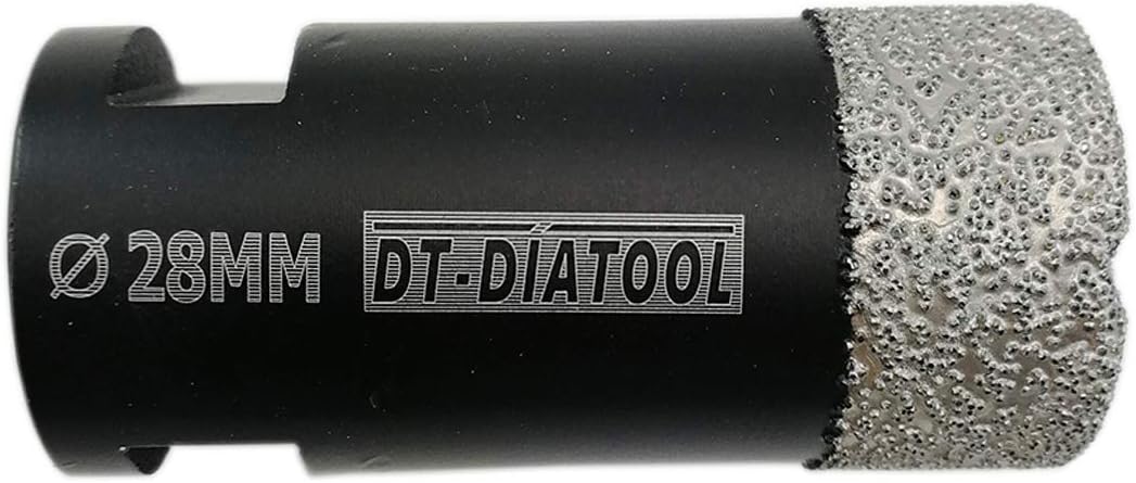DT-DIATOOL Diamond Drill Bit 28mm Hole Saw for Dry Drilling Tile Porcelain Marble Ceramic Granite, Black