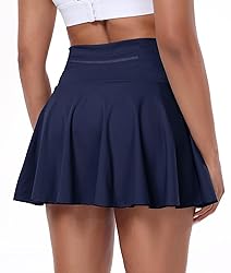 Navy Pleated Skirt Womens High Waisted Athletic