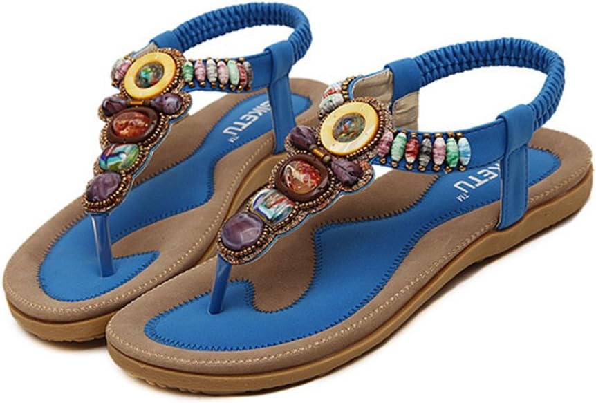 SFNLD Women's Casual Flat Bohemian Thong Sandals